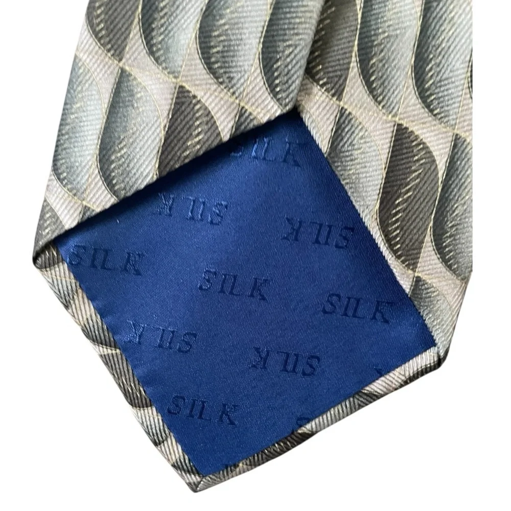 Carlos Devenezia Green Abstract neck Tie 100% Silk mens designer business casual